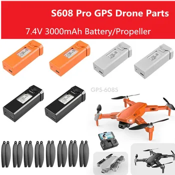 S608 Pro GPS RC Drón Tartozékok S608 Pro 7,4 V-os Akkumulátor 3000mAh/Propeller GPS 608S S608 pro Drón Akkumulátor Propeller Lapátok