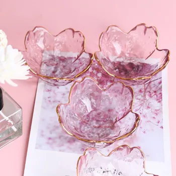 Sakura Virág Üveg Fűszerezze Ételeit Mártással Tálak Előétel Lemezek Teafiltert Birtokosai Ketchup Csészealj Saláta, Szója, Konyhai Edények