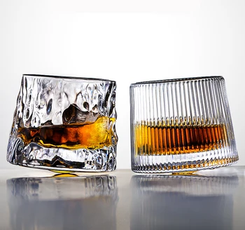 Spinning Whiskys Üveg Whiskey Forgatagban, Régimódi Scotch & Bourbon Szemüveg