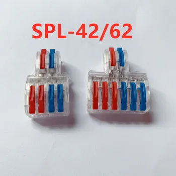 spl-42/62 Új kábel csatlakozó 2 4/6 elosztó kábel terminál kompakt vezeték csatlakozó csavarral rögzített elektromos világítás csatlakozók