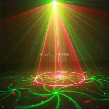 SunD RG Mini 3 Lencse 24 Minták LED Lézer Projektor Színpadi Világítás Hatása Távoli 3W Kék DJ Disco Party Klub lézerfény