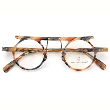Szemüveg Keretek Ｍen-Acetát Kerek Távollátás Vintage Optikai Szemüveget Keret 2022 Japán tervező Retro Szemüveg