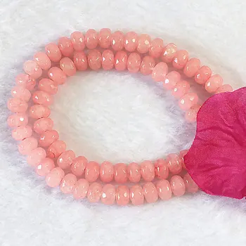 Szép Rózsaszín kristály kő 2*4mm 5*8 mm-es varázsa gebék chalcedony abacus csiszolt laza gyöngyök újonnan női divat, ajándék, Ékszer B152
