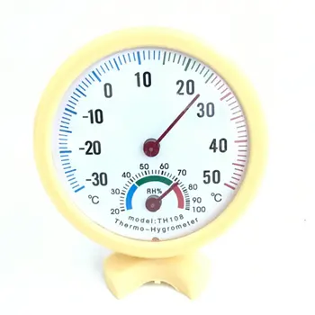 Sárga Mini Praktikus Beltéri Kültéri Mechanikus Hőmérő Páratartalommérő Termometro Hőmérséklet Páratartalom Mérő Időjárás Monitor Új