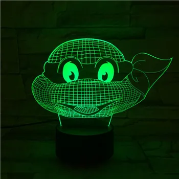 Teenage mutant ninja turtles 3D-s LED-es Éjszakai Fény, 7 színváltó Lámpa Dekoráció Akció Ábra Játék A Születésnapi Karácsonyi Ajándék