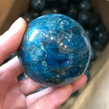 természetes drágakő kék apatite szféra gyógyító meditáció kristály reiki gyógyító labda 5-6cm