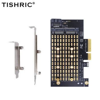 TISHRIC Adapter Fórumon Dual Interface Kettős Zavarta, PCI-E M. 2 NVME Kelő Kártya M2-es SSD bővítőkártya NGFF, Hogy Pcie 4X Csatoló Tábla