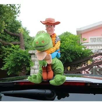 Toy Story Sherif Woody Buzz Lightyear Rex Dinoszaurusz Autó Babák, Plüss Játékok Kívül Lógni Játék Aranyos Auto Kiegészítők, Autó Dekoráció