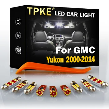 TPKE A 2000-2013 2014 GMC Yukon Fehér Autó Tartozékok Canbus Hiba Ingyenes LED Lámpa Készlet Olvasás Térkép Kupola Licenc Lámpa