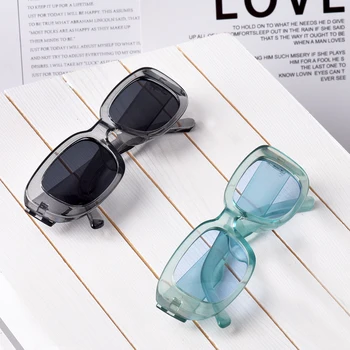 UEESHOP 2021 tér napszemüveg luxus márka utazási kis téglalap napszemüveg férfiak, mind a nők retro szemüveg