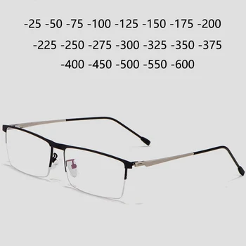 Ultrakönnyű Rövidlátás Szemüveges Férfi Rövidlátó, Szemüveges Nők Alufelni Fél Keret Rövidlátó Szemüveg Üzlet, Szemüveg -225-250-275