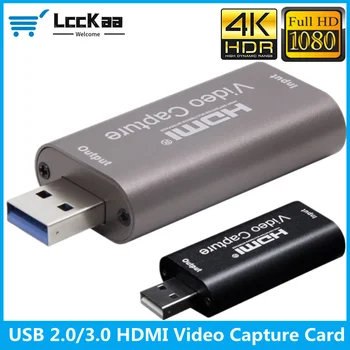USB 3.0 2.0 Videó digitalizáló Kártya 4K HDMI Video Grabber Doboz PS4 Játék DVD Videokamera Fényképezőgép Felvétel placa de Élő Streaming videó