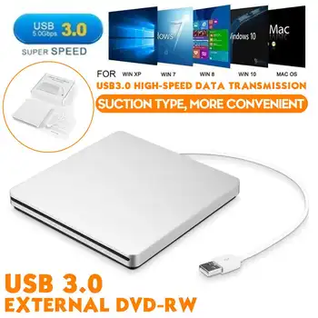 USB 3.0 Slim Külső DVD-RW, CD-Író Meghajtó Író-Olvasó Játékos Optikai Meghajtók Laptop PC