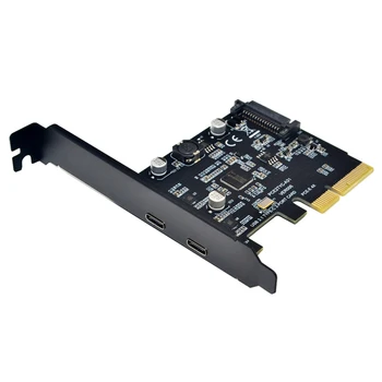 USB 3.1 PCIE Emelő Kártya Dual Reverzibilis USB 3.1 Gen 2 C-Típusú Port PCI-E PCI Express X4 SATA 15Pin Csatlakozó 10 gbps Add hozzá A Lapot