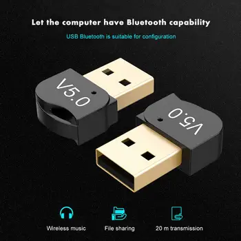 USB-Bluetooth-kompatibilis Adapter 5.0 Bluetooth-kompatibilis Audio Receiver Támogatja Win8/10 Számítógép Vezeték nélküli Átviteli Adapter