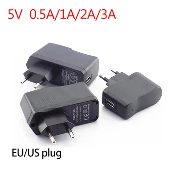 USB Port 0,5 A DC 5V/1A/2A/3A 1000ma AC-DC tápkábel Adapter tápegység Töltő micro Töltés LED Szalag Világítás telefon MINKET EU