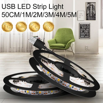 USB Szalag Fény DC 5V Szalag LED Szalag TV LED Szalag Flexibilis Lámpa 0,5 m 1m 2m 3m 4m 5m Vezeték nélküli LED Lámpa, Világítás Dekoráció