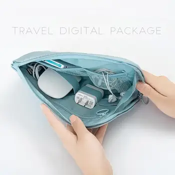 Utazási Kábel Táska Hordozható Digitális USB Modul Szervező Töltő Vezeték Kozmetikai Cipzáras Tároló Tasak kit Esetben, Kiegészítők, Kellékek