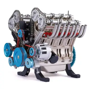 V8-as Motor Modell Kit 1/3 Teljes Alumínium Ötvözet Fém Közgyűlés DIY Készlet 500+Db Mechanikus Autó Motor Tudomány Kísérlet Fizika Játék