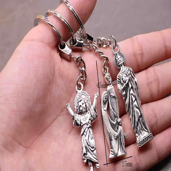 Vallási Szent Júdás autós kulcstartó, Katolikus Szent Szív baba kereszt kulcstartó, férfiak, mind a nők hátizsák kulcstartó