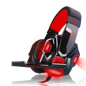 Vezetékes Gaming Headset-n Gamer laptop fejhallgató 3,5 mm-es Sztereó Hanggal Mic LED Fény a ps4 PC Számítógép Gamer Headset