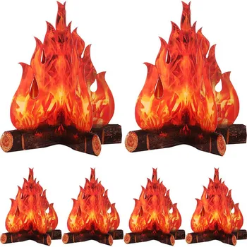 Vicces 3D Láng Karton Mesterséges Papír Tűz Ünnepi Kellékek Hamis Láng Dísz, Húsvéti, Karácsonyi Tűz Halom Parti Dekoráció