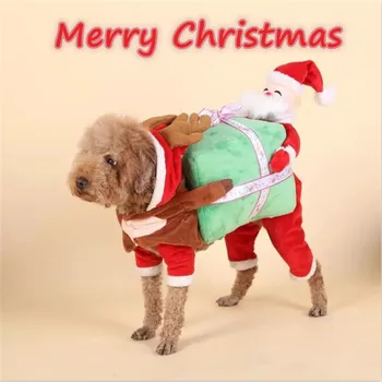 Vicces Mikulás Cosplay Ruha Karácsonyi Pet Supplies Kutya Jelmez Dropshipping 2021 Legkelendőbb Termékek Karácsonyi Pet Ruházat