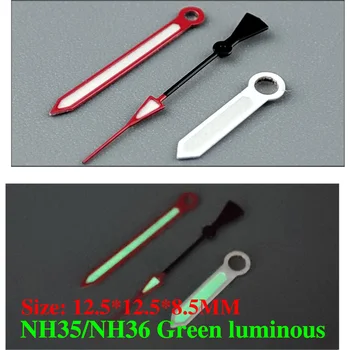 Vigyázz tartozékok óra mutató NH35 kezét, piros, fehér, fekete mutató zöld világító alkalmas NH35, NH36 mozgalom NEM.21