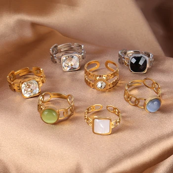 Vintage Gyűrű Rozsdamentes Acél Gyűrűk Nyitva Gyűrűk Nők Színes Gyűrű, Lánc, Gyűrű Aranyozott Gyűrű Női Gyűrű Gyűrű, Ékszerek, Ajándékok