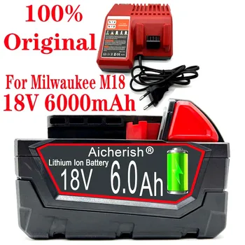 Voor Milwaukee M18 6.0 Á 18V Teljesítmény Eszközök Oplaadbare Li-Ion Batterij Vervanging 48-11-1815 48-11-1850 48-11-1840 Z50