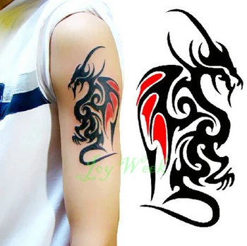 Vízálló Ideiglenes Tetoválás Matrica a test menő férfiak sárkány totem tatto matricák flash tetoválás hamis tetoválás