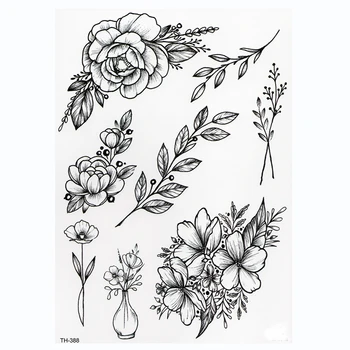Vízálló Ideiglenes Tetoválás Matrica Lotus Rózsa Minta Víz Átvitel Alatt A Mell Váll Virág Body Art Hamis Tetoválás