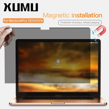 Xumu Apple Macbook Pro 13/14/15/16 Hüvelyk 2021 Mágneses Adatvédelmi Képernyő Védő Fólia Notebook Anti-spy Laptop Anti-kukkoló