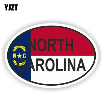 YJZT 12.9 CM*8.6 CM-es Autó Stílus Észak-Karolina Zászló Ország Kód Matrica Autó Matrica 6-1596