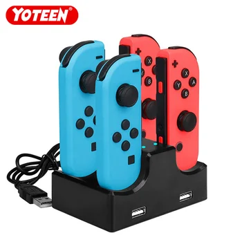 Yoteen Joy-Con Töltő Nintendo Kapcsoló USB Töltő Dokkoló Állvány LED Kijelző, Extra USB Port Mobil Telefon Power Bank