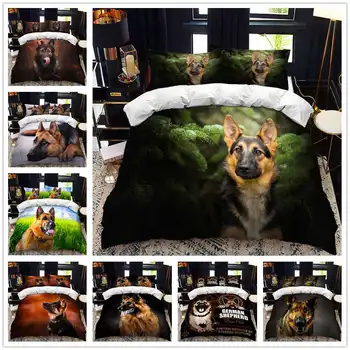 Állat német Juhász Kutya ágy paplanhuzat meghatározott királynő tarka Twin méretű paplan ágyneműgarnitúra Egyetlen teljes készlet
