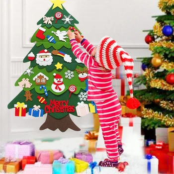 Éreztem, karácsonyfa DIY karácsonyfa Levehető Díszek Falra Xmas Party Dekoráció az Otthoni Ajándékok Gyerekeknek Kisgyermekek