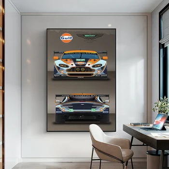 - Öböl 24 Órás Le Mans-Aston Martin Klasszikus Versenyautó Poszter Nyomtatás, Vászon Lakberendezés Wall Art Kép, Nappali