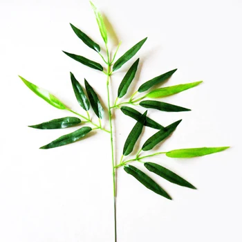 Új 1db dekoratív virág zöld selyem mesterséges bambusz hagyja otthon dekoráció, virág, csokor, levelek levél esküvő party kellékek
