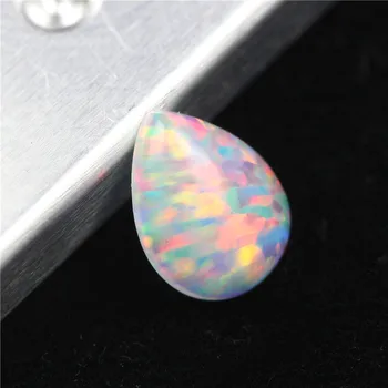 új fehér opál laza létre, drágakő, gyöngy körte alakú, lapos alap cabochon drágakövek kő ékszer készítés DIY fényes
