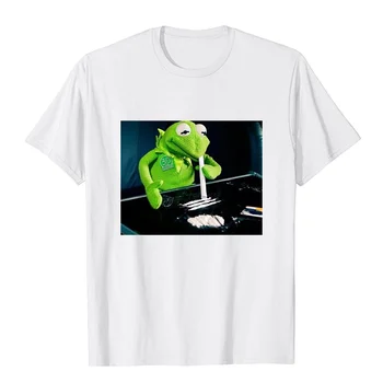 Új férfi Túlméretezett póló Béka Muppet Kábítószer-Csípő Vicces Zsernyákok Ajándék Retro Unisex Póló Nyomtatás Harajuku Férfi ruházat