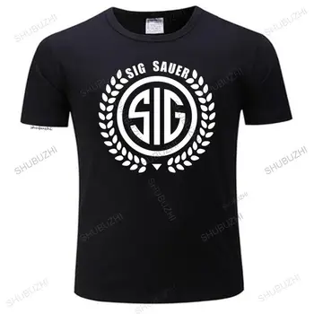 Új Megérkezett Férfi nyári póló sig sauer 2. módosítás lőfegyverek T-Shirt Fekete Nagyobb Méretű Homme Fekete polót nagyobb méret