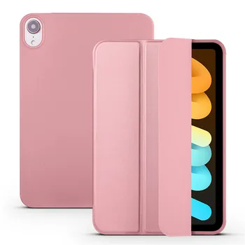 Új Slim Smart tok iPad Mini 6 2021 Folio Flip 8.3 hüvelyk PU Bőr Tabletta Fedezi A Mini6 Mini 6 Esetben coque közelében Rózsaszín Rose Gold