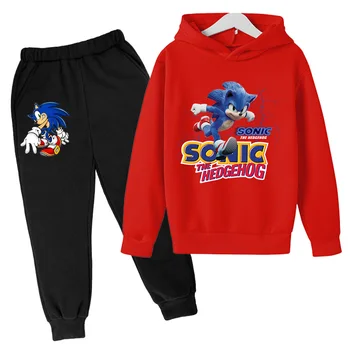 Új Sonic kapucnis felső Fiú-Lány Hosszú Ujjú Vicces Ruhákat Gyermekek Szett Ruha Pulóver Outwear Divat 3D Nyomtatás Alkalmi Kosztüm, Felsők