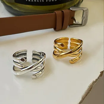 Új Trendi Divat Üreges Nyitva Geometriai Gyűrűk Egyszerű Állítható Mutatóujját Gyűrű Ékszer