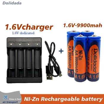 Új zi-zn AA újratölthető akkumulátor 1.6 V 9900 forgalomba hozatali engedély jogosultja felelős stabilabb, az élet 5 alkalommal 1,5 V sorozat akkumulátor, a töltő,
