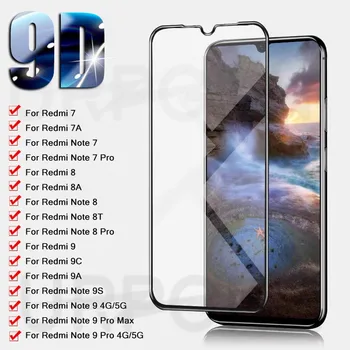 9D Teljes Képernyő Védő Üveg a Redmi 7 7 8 8A 9 9A 9B A Xiaomi Redmi Megjegyzés 7 8 9 Pro 8 TONNA 9-ES Edzett Üveg Biztonsági Fólia