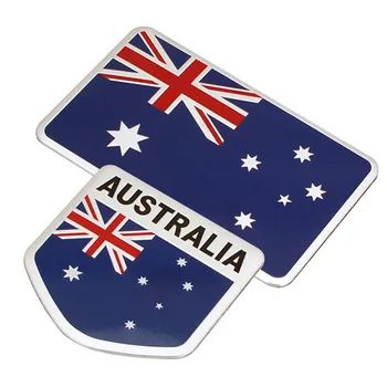 Autó Motor Külső Tartozékok Ausztrália Nemzeti Zászló Alumínium Ötvözet Autó Matricák