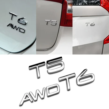 Fém T5 T6 AWD Leveleket Jelkép Kocsi Csomagtartójában Matrica 3D Matrica A Volvo V40 V90 XC60 XC90 XC40 S60 S80 C30 Autó Tuning Kiegészítők