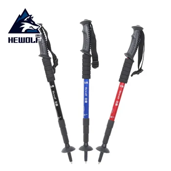 Hewolf Anti Shock Sétapálca Ultrakönnyű, Egyenes Szár Túrázás Stick 4. Szakasz Ski Pole-Állítható Trekking Lengyelek Mankó